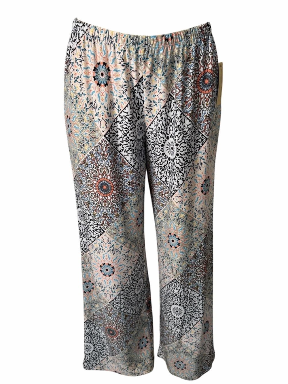 NWT Melissa Paige straight leg print pull on lounge pants size large